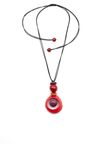 Halskette Dona Rot - La Tagua Nuss & Bombona Kugel