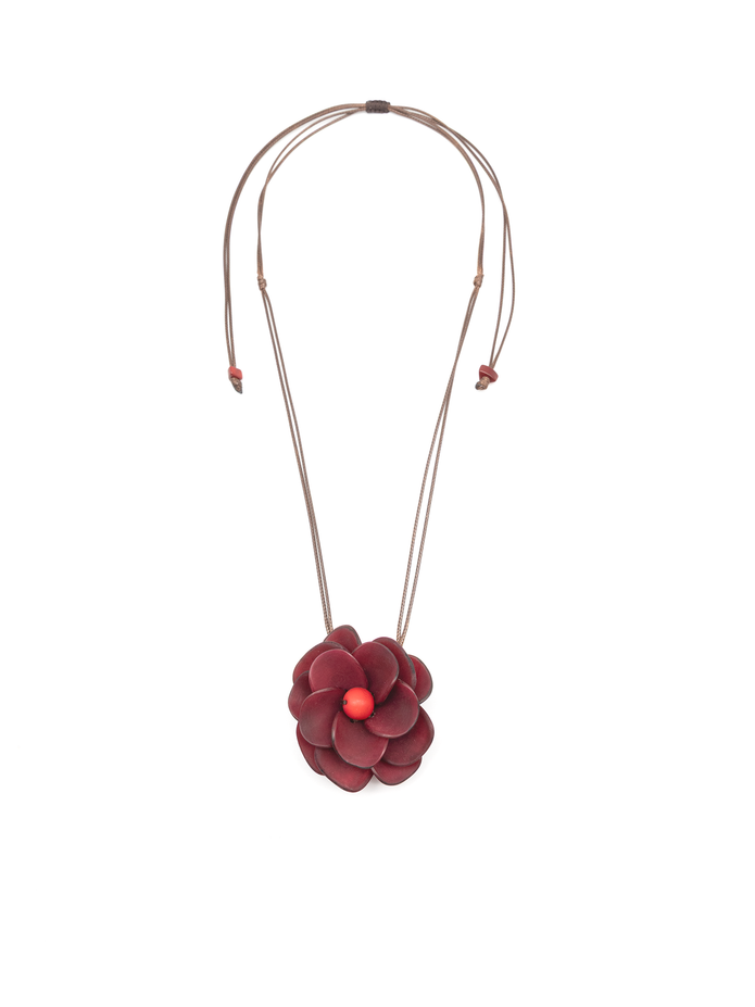 Halskette Rosa Bordeaux - La Tagua Nuss