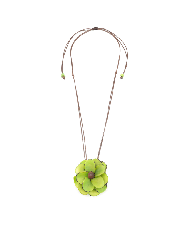 Halskette Rosa Grün - La Tagua Nuss