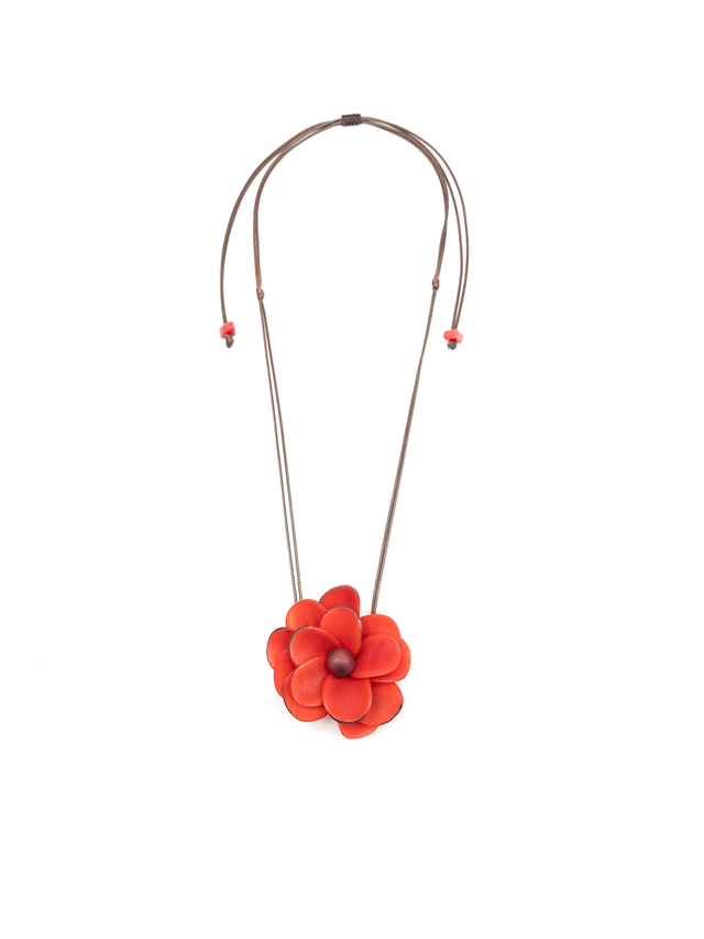 Halskette Rosa Rot - La Tagua Nuss