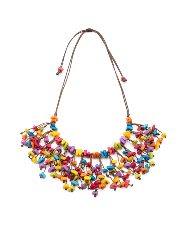 Halskette Vivian Bunt - La Tagua Nuss