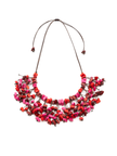 Halskette Vivian Rot - La Tagua Nuss