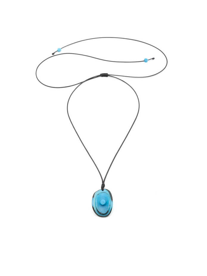 Halskette Zaina Hellblau - La Tagua Nuss