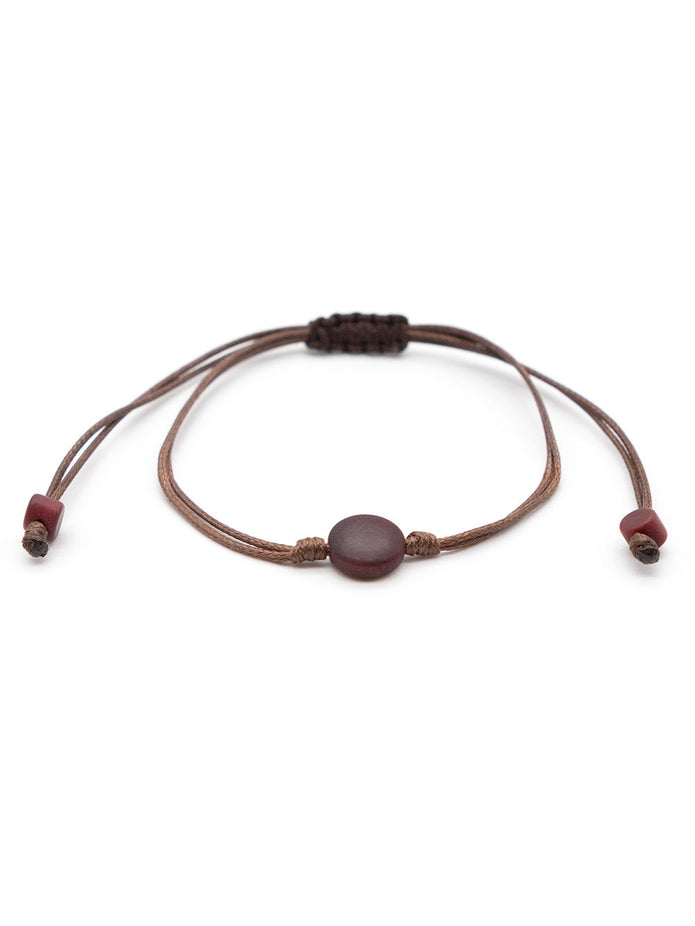 Armband Topu Bordeaux - La Tagua Nuss