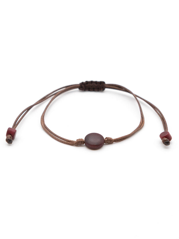 Armband Topu Bordeaux - La Tagua Nuss