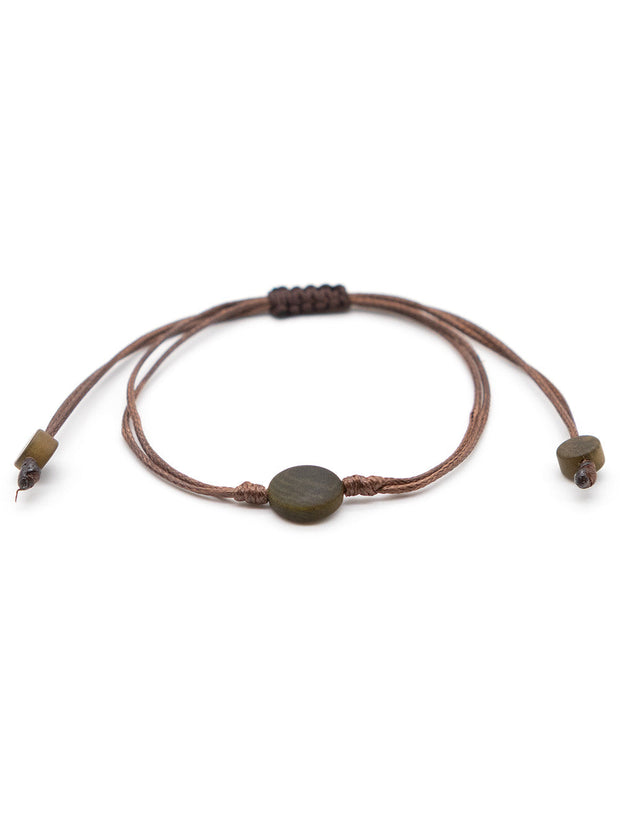 Armband Topu Dunkelgrün - La Tagua Nuss