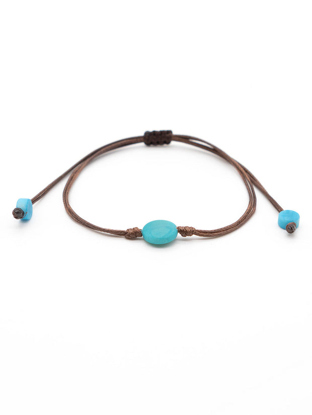 Armband Topu Hellblau - La Tagua Nuss