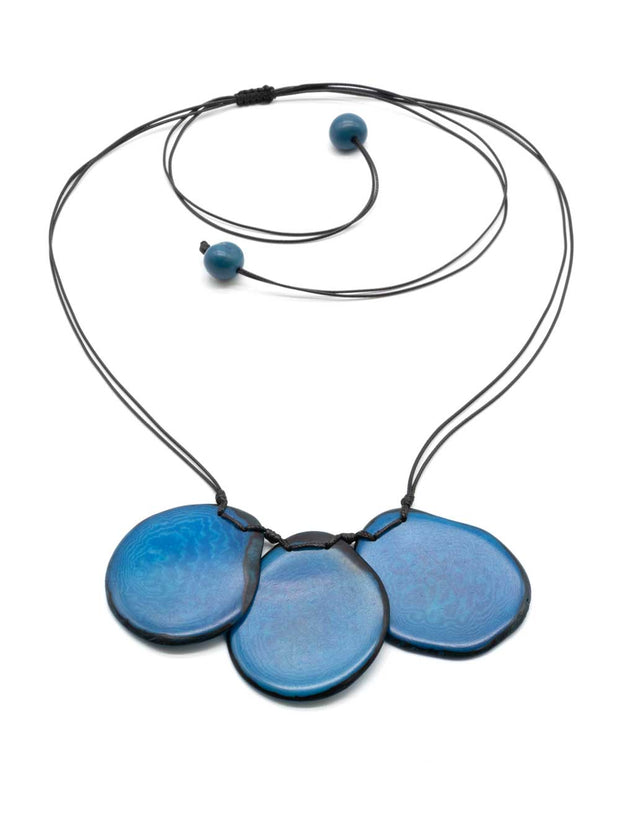 Halskette Celi Blau - La Tagua Nuss