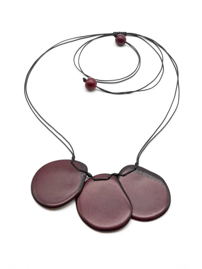 Halskette Celi Bordeaux - La Tagua Nuss