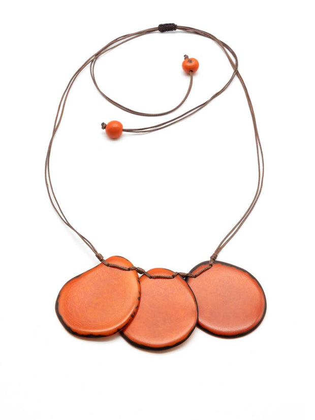 Halskette Celi Orange - La Tagua Nuss