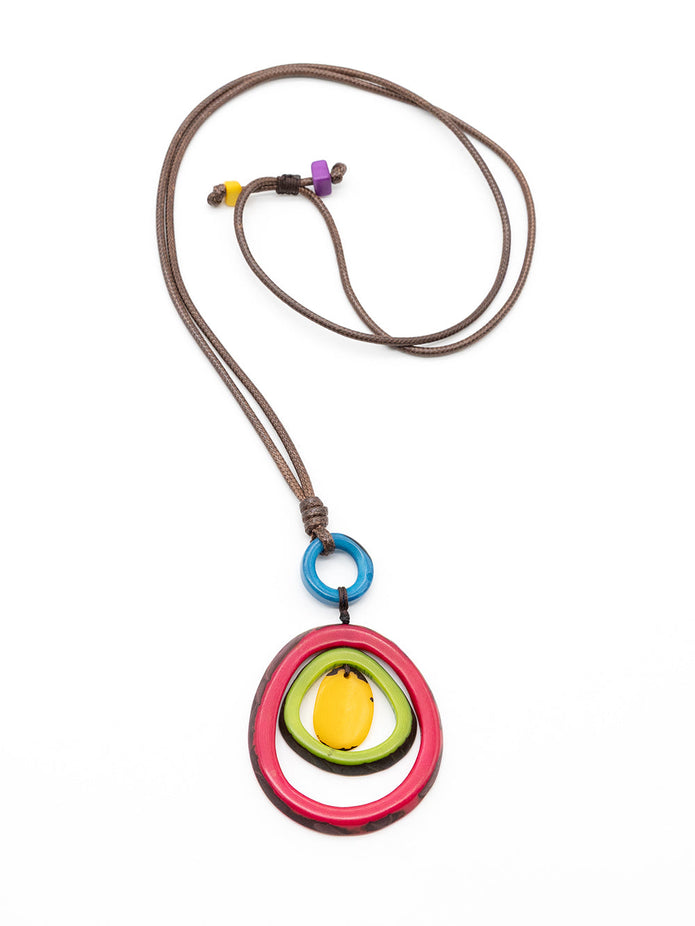 Halskette Ana Bunt - La Tagua Nuss