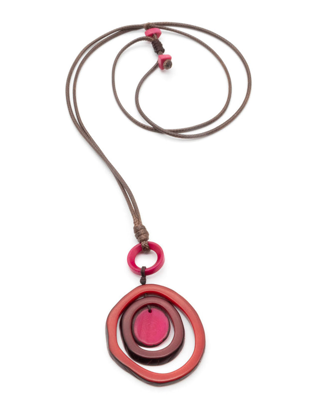 Halskette Ana Rot - La Tagua Nuss