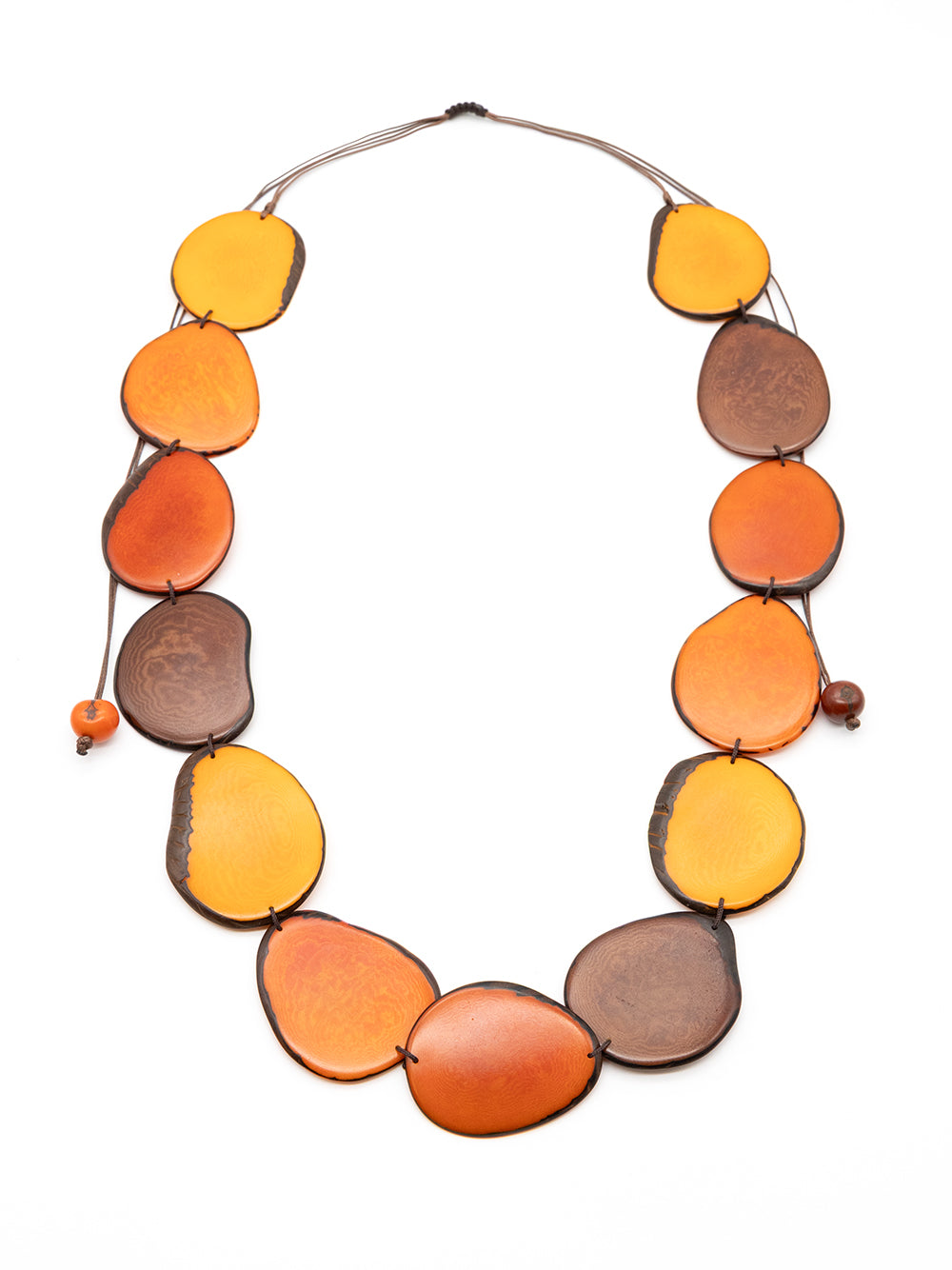 Halskette Carla Orange/Braun - La Tagua Nuss