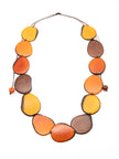Halskette Carla Orange/Braun - La Tagua Nuss