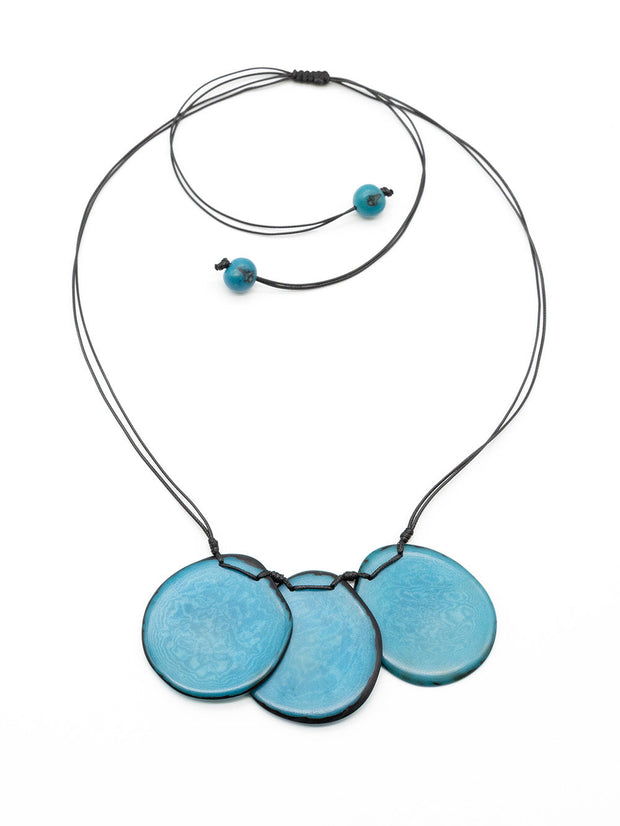 Halskette Celi Hellblau - La Tagua Nuss