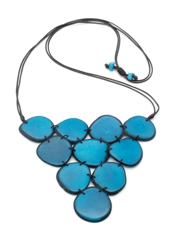 Halskette Claudia Blau - La Tagua Nuss