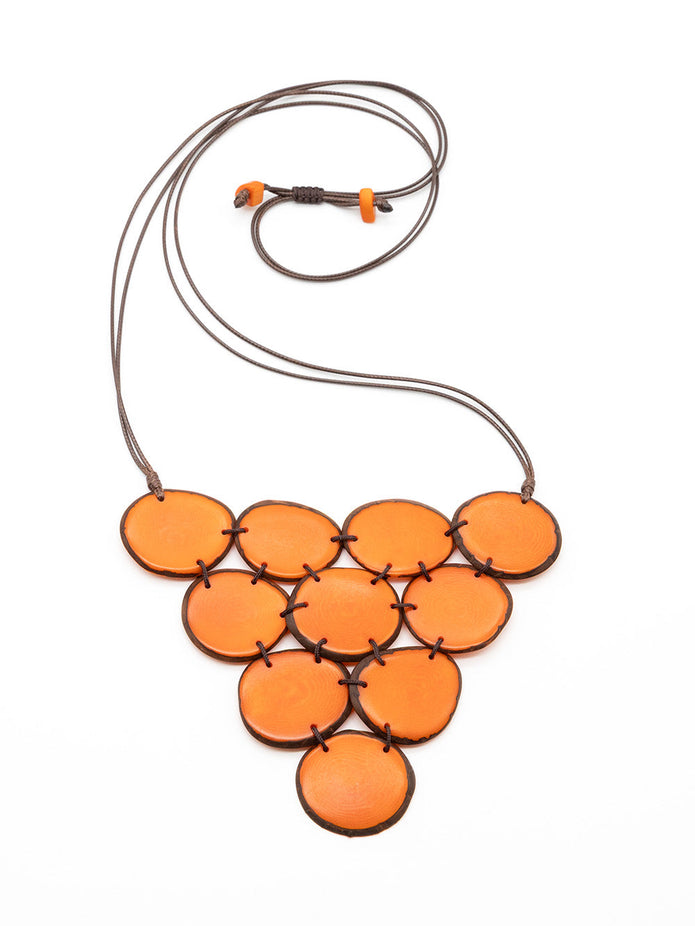 Halskette Claudia Orange - La Tagua Nuss