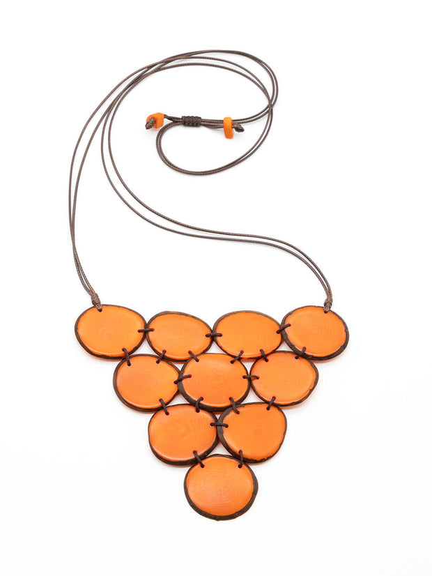 Halskette Claudia Orange - La Tagua Nuss