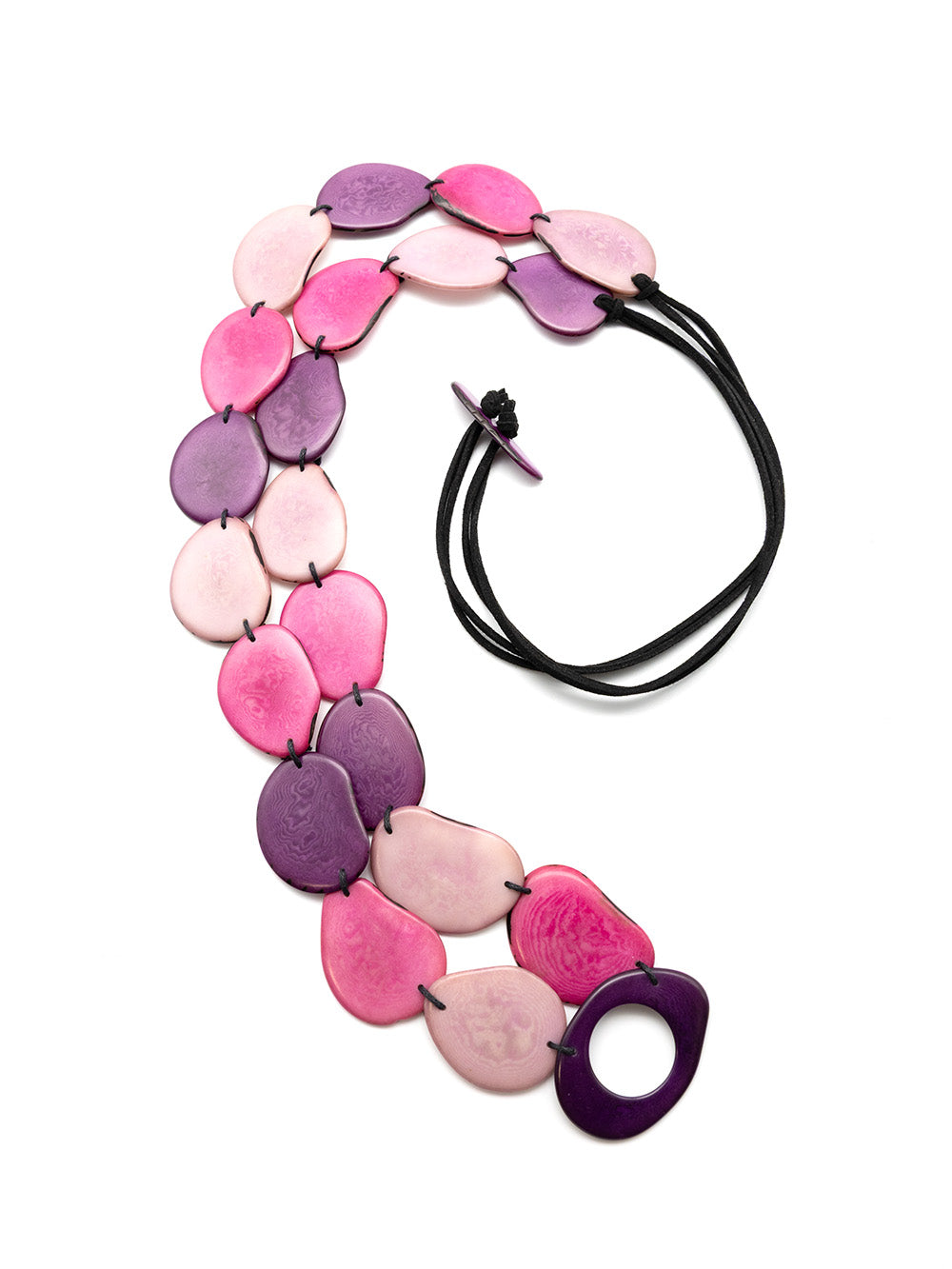 Halskette Lila Mix Lang - La Tagua Nuss