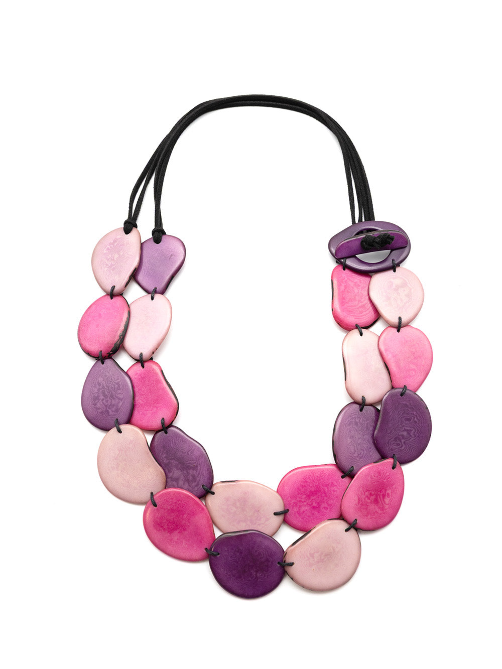 Halskette Lila Mix Lang - La Tagua Nuss