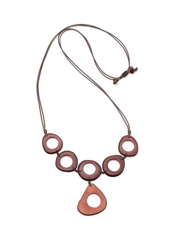 Halskette Lucia Bordeaux - La Tagua Nuss
