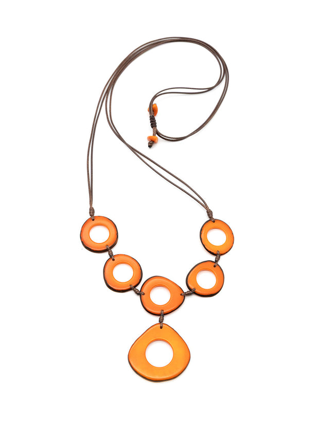 Halskette Lucia Orange - La Tagua Nuss