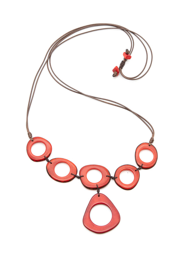 Halskette Lucia Rot - La Tagua Nuss