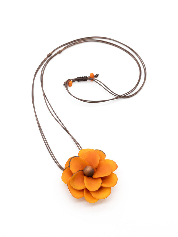Halskette Rosa Orange - La Tagua Nuss