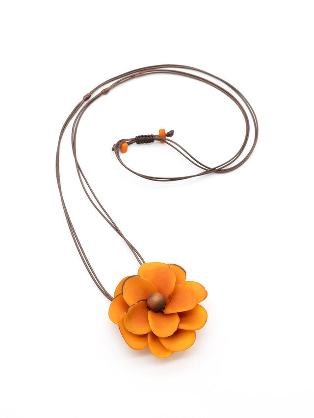 Halskette Rosa Orange - La Tagua Nuss