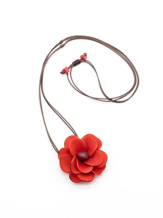 Halskette Rosa Rot - La Tagua Nuss
