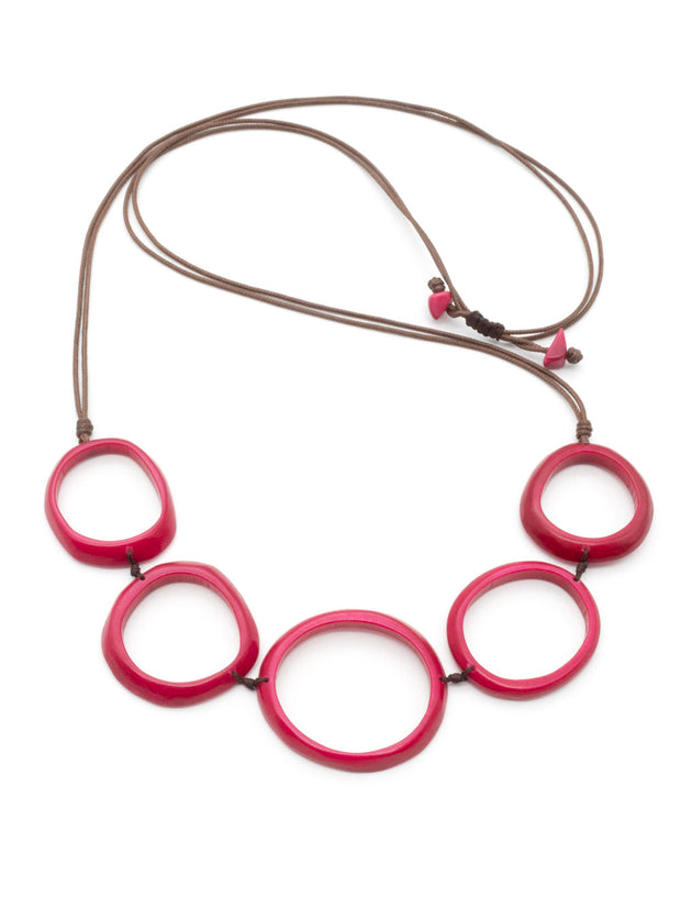 Halskette Samy Fuchsia - La Tagua Nuss