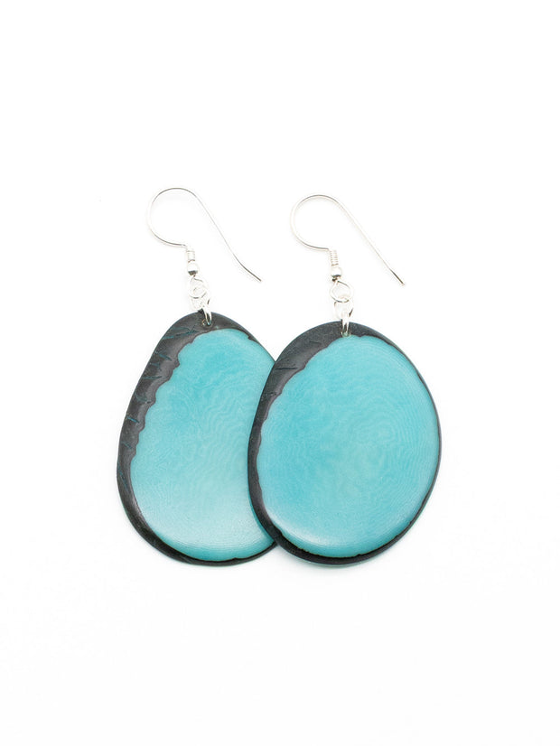 Ohrringe Carlaret Hellblau - La Tagua Nuss Silber