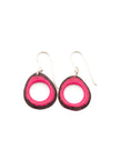 Ohrringe Doniret Fuchsiarot - La Tagua Nuss Ohrringe Silber