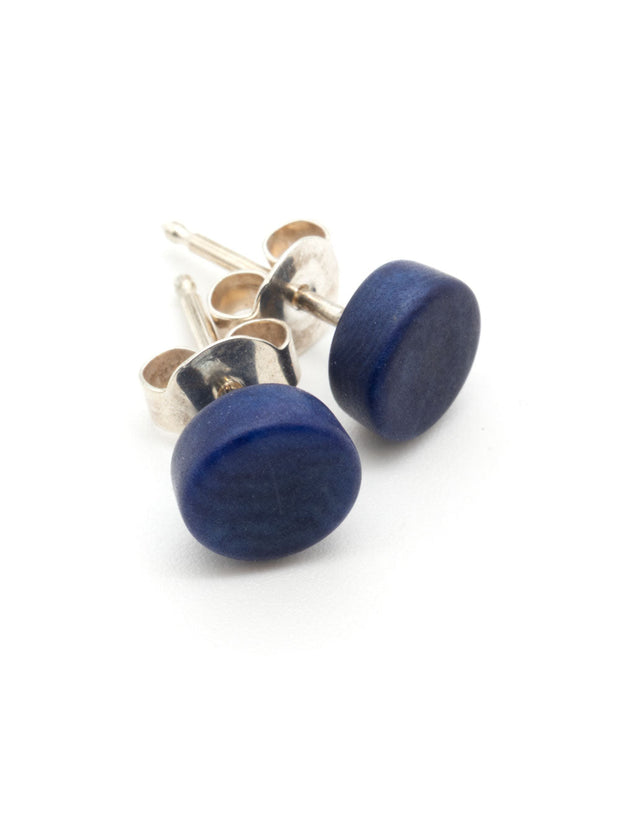 Ohrstecker Topiti Dunkelblau - La Tagua Nuss Ohrringe Silber