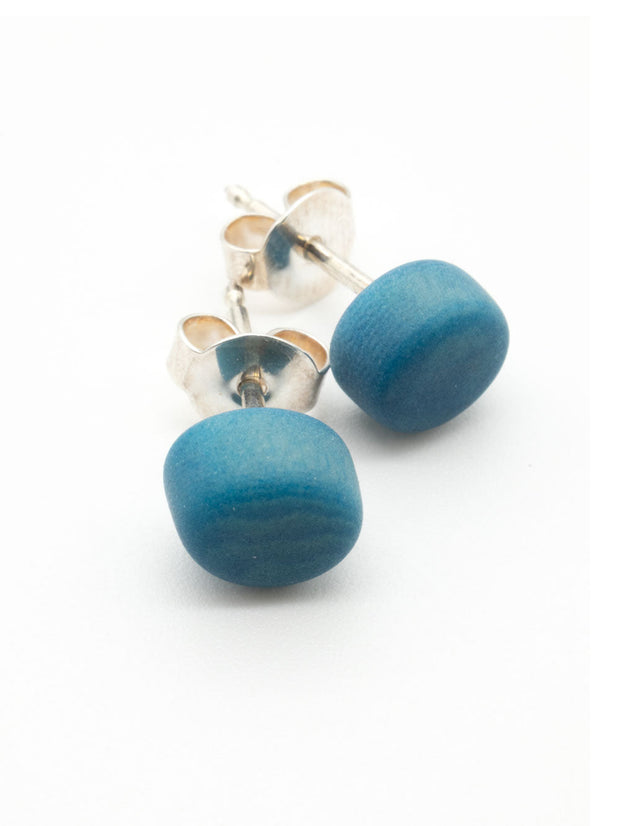 Ohrstecker Topiti Hellblau - La Tagua Nuss Ohrringe Silber