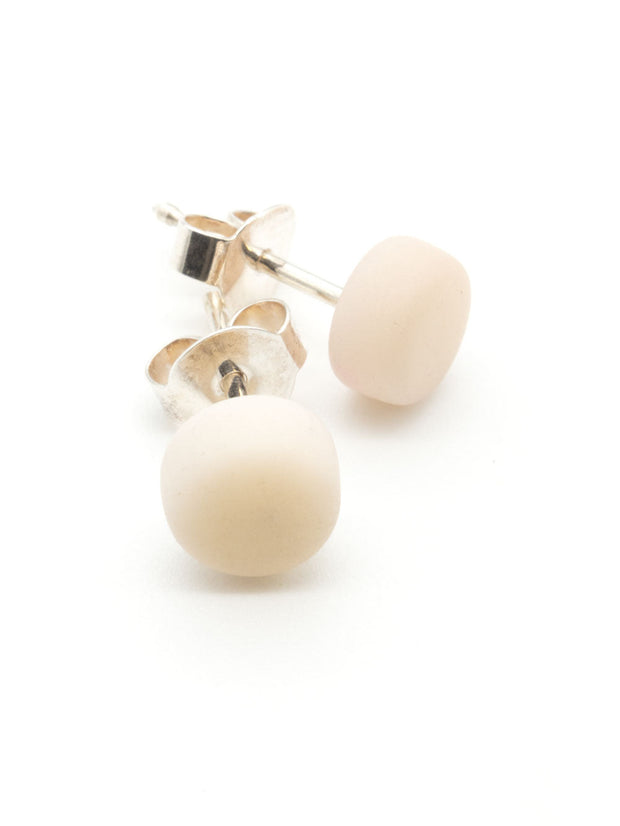 Ohrstecker Topiti Weiss - La Tagua Nuss Ohrringe Silber