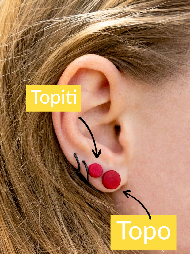 Ohrstecker Topiti Gelb - La Tagua Nuss Ohrringe Silber