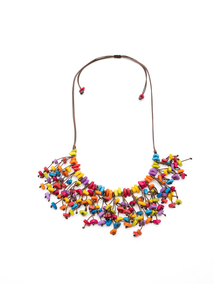 Halskette Vivian Bunt - La Tagua Nuss