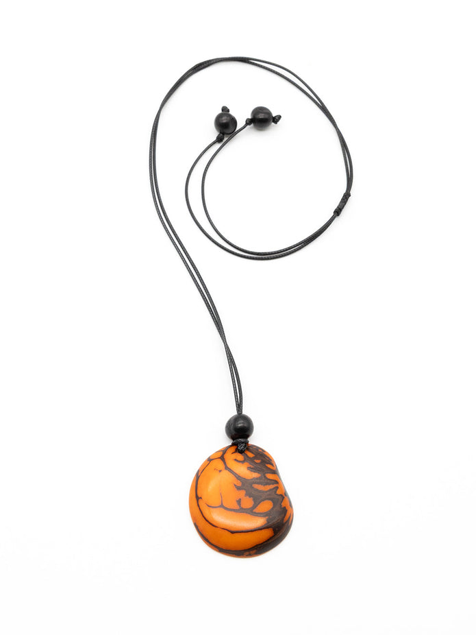 Halskette Zebra Orange - La Tagua Nuss