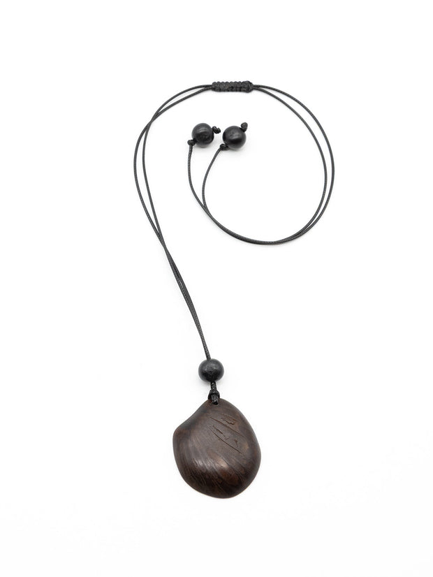 Halskette Zebra Schwarz - La Tagua Nuss