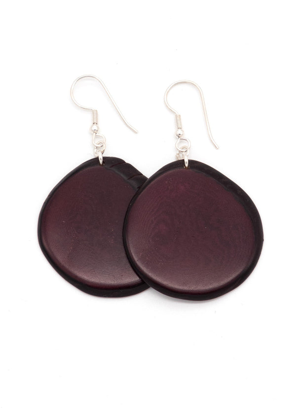 Ohrringe Carlaret Bordeaux - La Tagua Nuss Silber