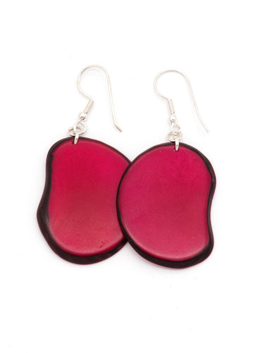 Ohrringe Carlaret Fuchsiarot - La Tagua Nuss Silber