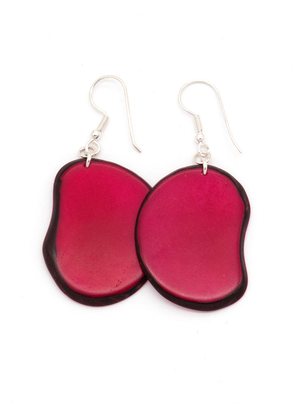 Ohrringe Carlaret Fuchsiarot - La Tagua Nuss Silber