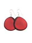 Ohrringe Carlaret Rot - La Tagua Nuss Silber