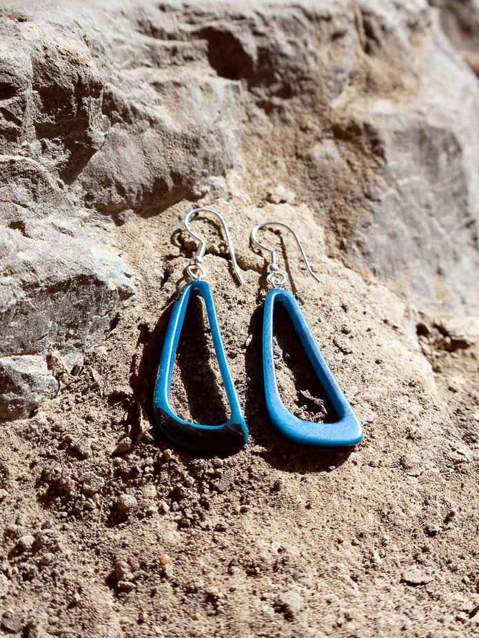 Ohrringe Celiret Blau - La Tagua Nuss Silber