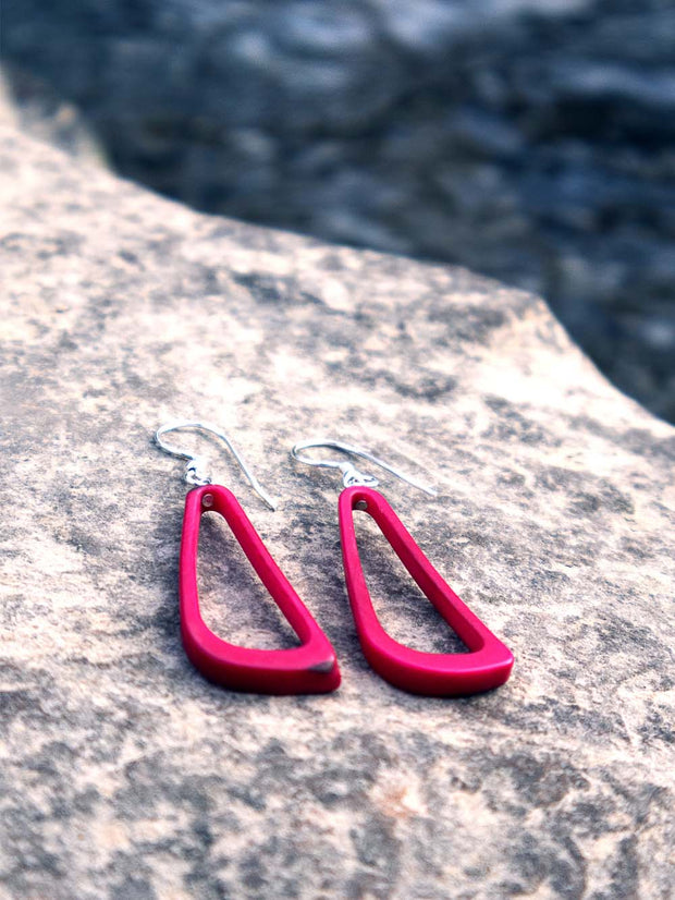 Ohrringe Celiret Fuchsiarot - La Tagua Nuss Silber