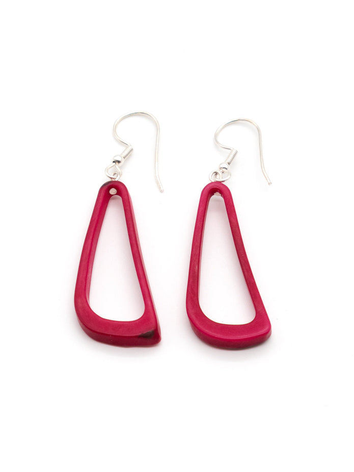 Ohrringe Celiret Fuchsiarot - La Tagua Nuss Silber