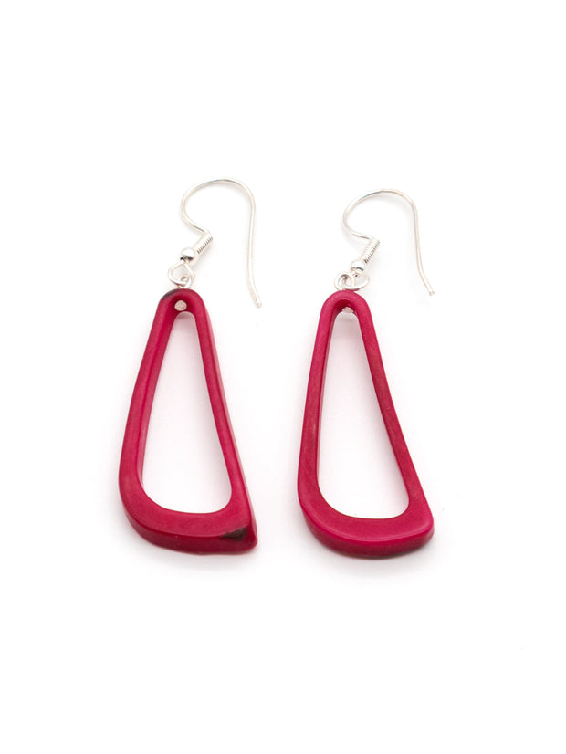 Ohrringe Celiret Fuchsiarot - La Tagua Nuss Silber