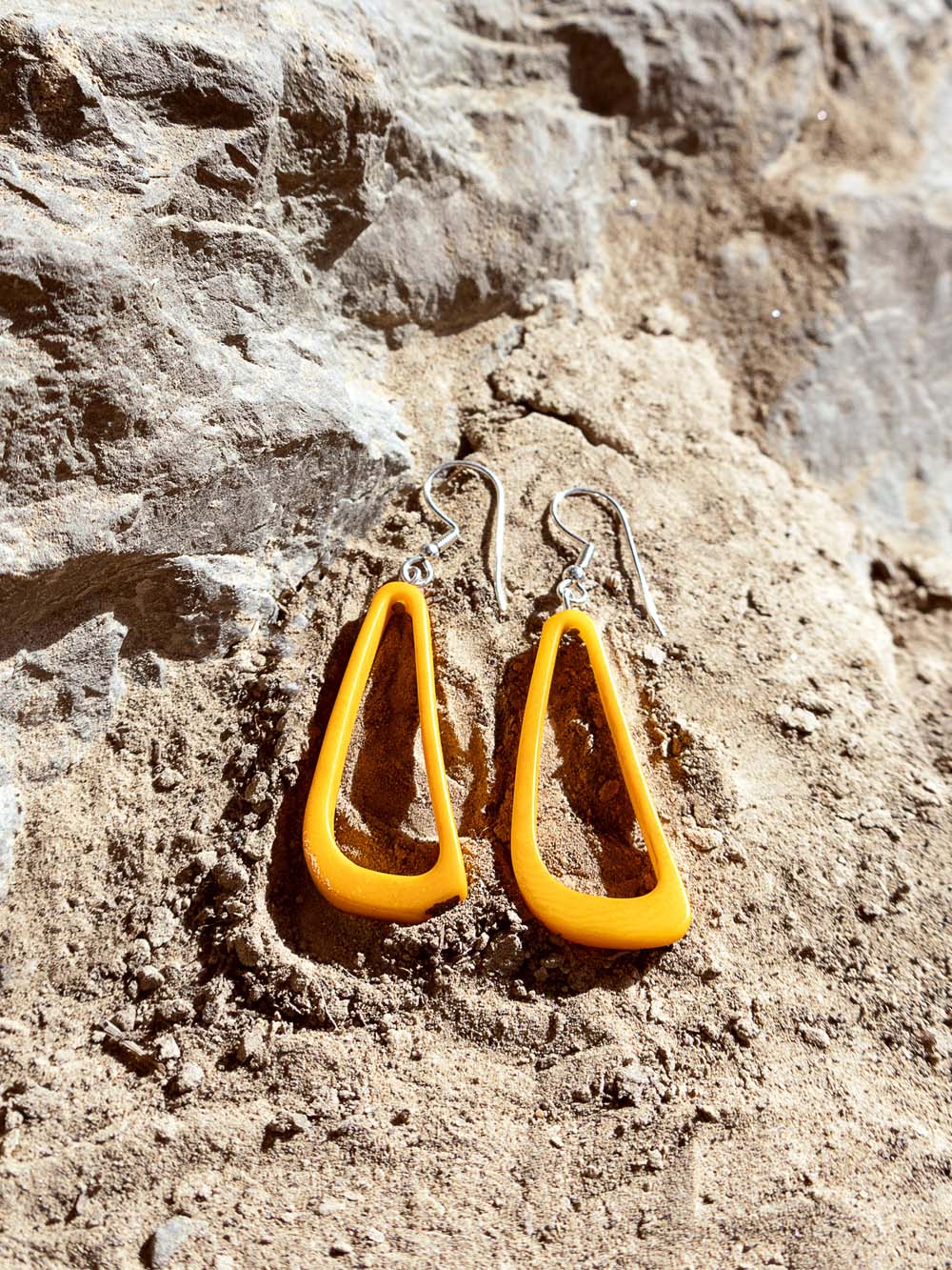 Ohrringe Celiret Gelb/Orange - La Tagua Nuss Silber