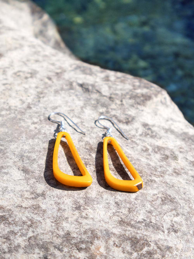 Ohrringe Celiret Gelb/Orange - La Tagua Nuss Silber